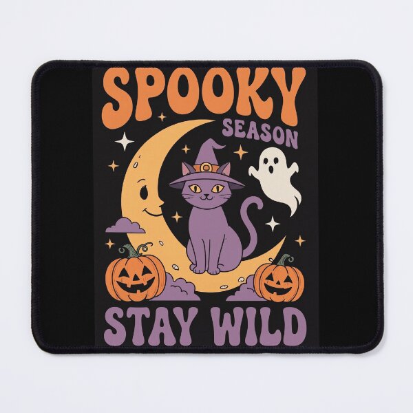 Item preview, Retro Spooky Season Stay Wild Witch Cat designed and sold by MD_Design.