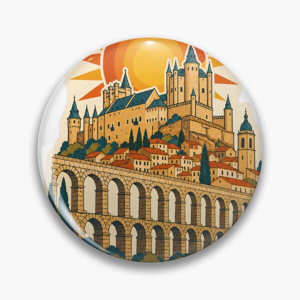 Item preview, Segovia Spain Travel Souvenir - Retro Illustration designed and sold by VisualArtsOasis.