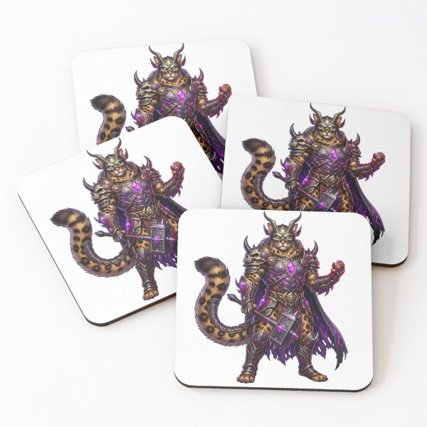 Item preview, Horned Demon Cat Warrior – Purple Crystal Dark Fantasy Cat designed and sold by TOOBIC.