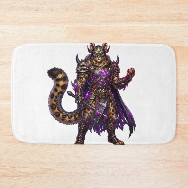 Item preview, Horned Demon Cat Warrior – Purple Crystal Dark Fantasy Cat designed and sold by TOOBIC.