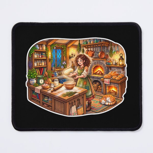 Item preview, The Cozy Cottage Witch’s Magical Bakery | Enchanted Bread Making with Cat designed and sold by MrDev.