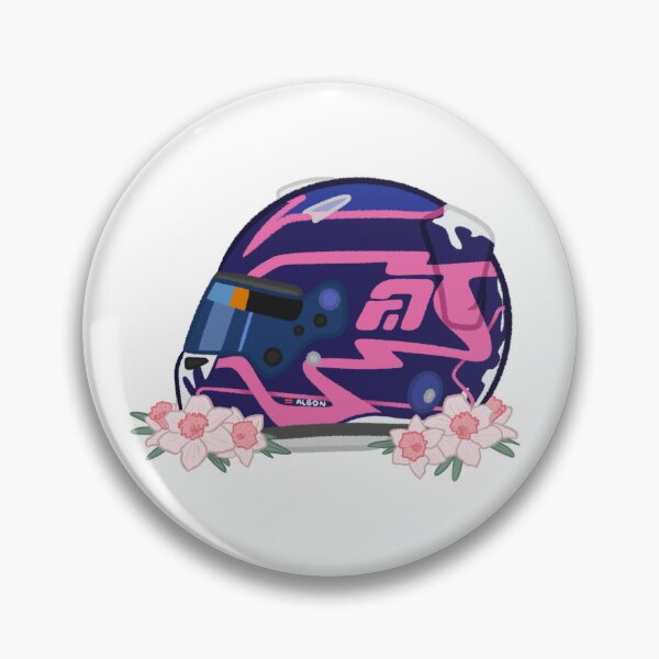 Item preview, Alex Albon 2026 Hungary Blue Helmet With Flowers  designed and sold by OriDraws.