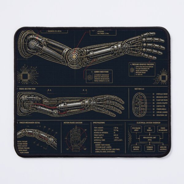 Item preview, Bionic Arm Cybernetic Patent Blueprint - Technical Schematic Art designed and sold by SunnyDesign82.