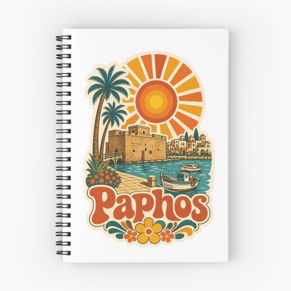 Item preview, Paphos Cyprus Travel Souvenir - Retro Illustration designed and sold by VisualArtsOasis.