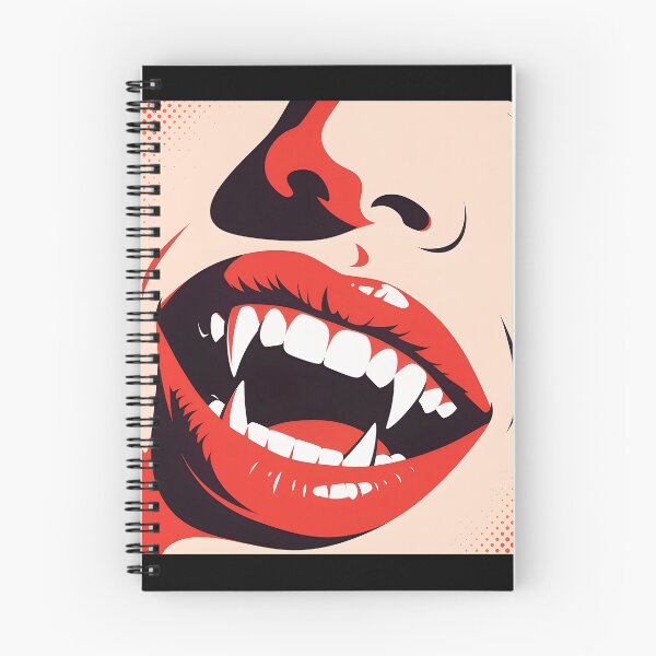 Item preview, Vampire Red Lips with Sharp Fangs Gothic Pop Art designed and sold by OksArtStudio.