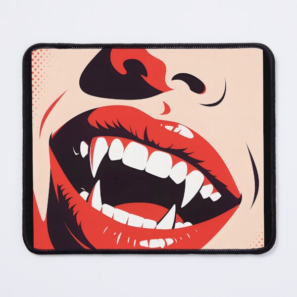 Item preview, Vampire Red Lips with Sharp Fangs Gothic Pop Art designed and sold by OksArtStudio.