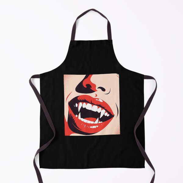 Item preview, Vampire Red Lips with Sharp Fangs Gothic Pop Art designed and sold by OksArtStudio.