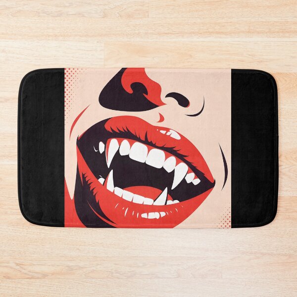 Item preview, Vampire Red Lips with Sharp Fangs Gothic Pop Art designed and sold by OksArtStudio.