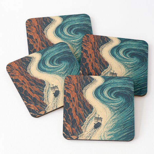 Item preview, Between Cliff and Current – Homeric Passage Art designed and sold by DreamPixAtelier.