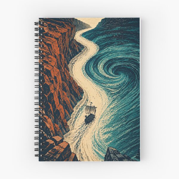 Item preview, Between Cliff and Current – Homeric Passage Art designed and sold by DreamPixAtelier.