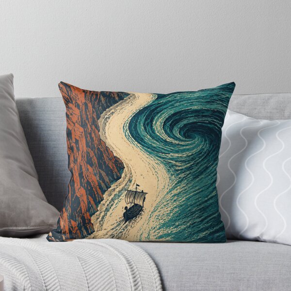 Item preview, Between Cliff and Current – Homeric Passage Art designed and sold by DreamPixAtelier.