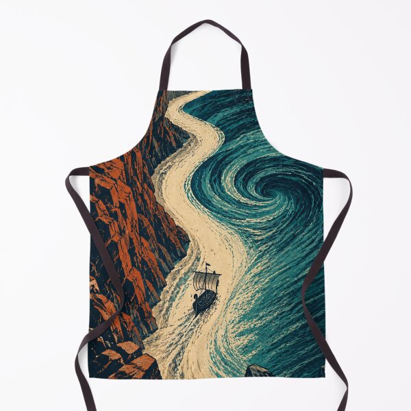 Item preview, Between Cliff and Current – Homeric Passage Art designed and sold by DreamPixAtelier.