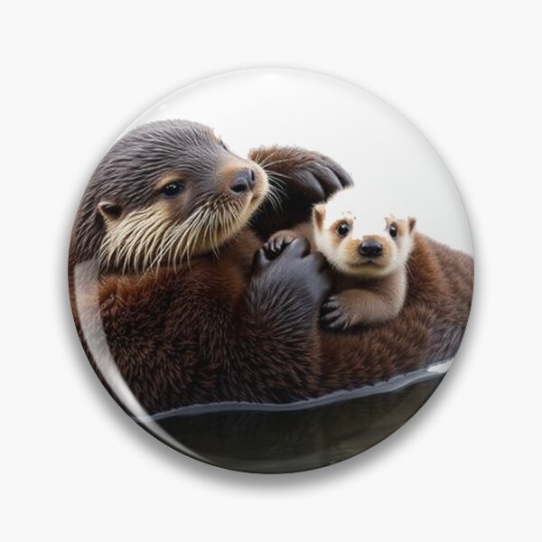 Item preview, Sea Otter Mother and Pup Wildlife Art designed and sold by Helt-enkelt.