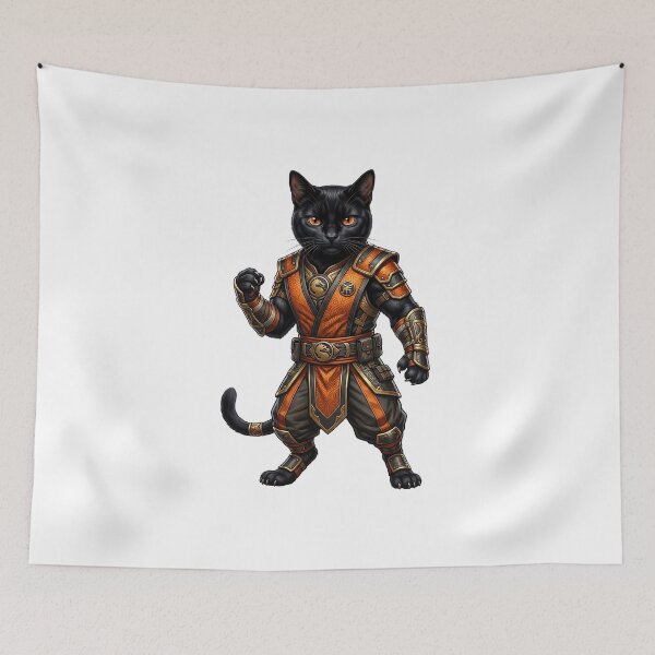 Item preview, Black Ninja Cat Warrior – Martial Arts Cat Fighter designed and sold by TOOBIC.