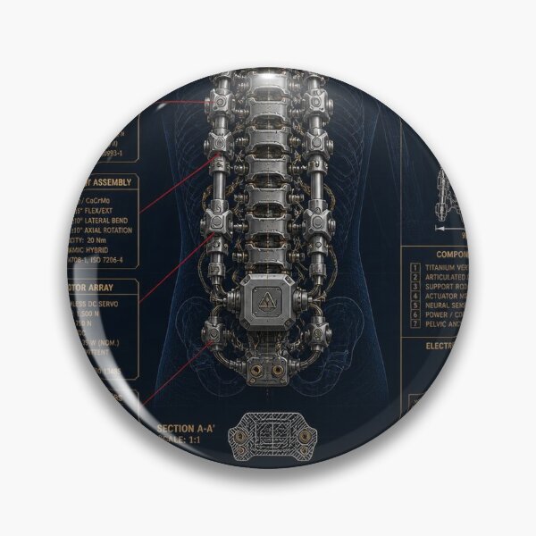 Item preview, Exoskeleton Spine Implant Blueprint - Technical Schematic Art designed and sold by SunnyDesign82.
