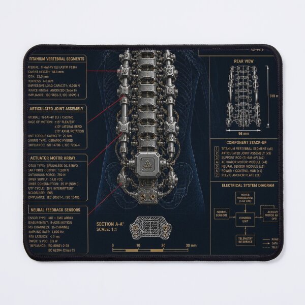 Item preview, Exoskeleton Spine Implant Blueprint - Technical Schematic Art designed and sold by SunnyDesign82.