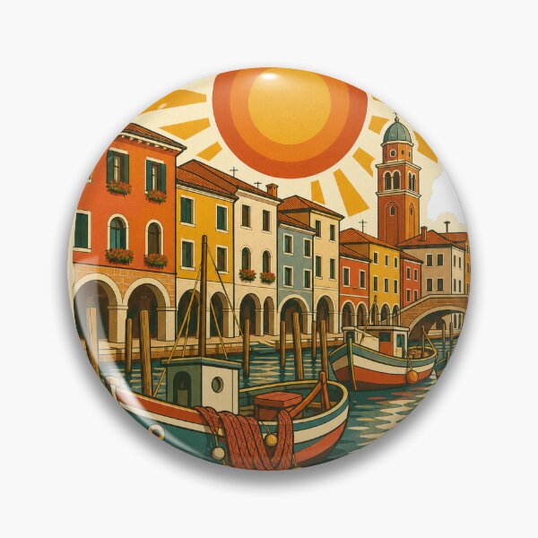 Item preview, Chioggia Italy Travel Souvenir - Retro Illustration designed and sold by VisualArtsOasis.