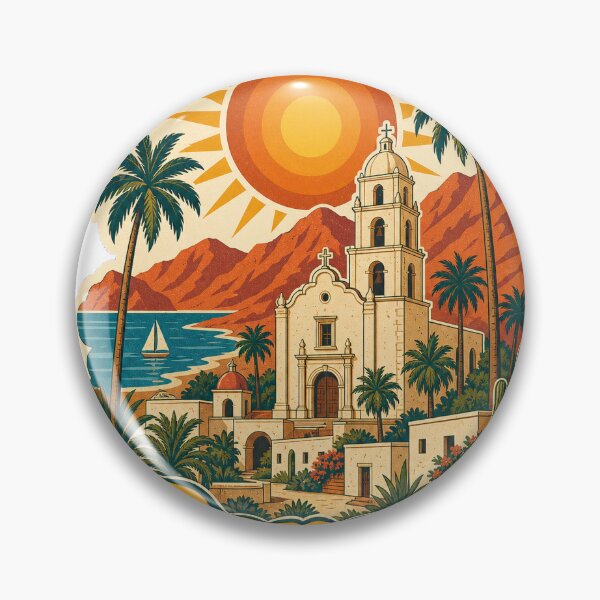 Item preview, Loreto Mexico Travel Souvenir - Retro Illustration designed and sold by VisualArtsOasis.