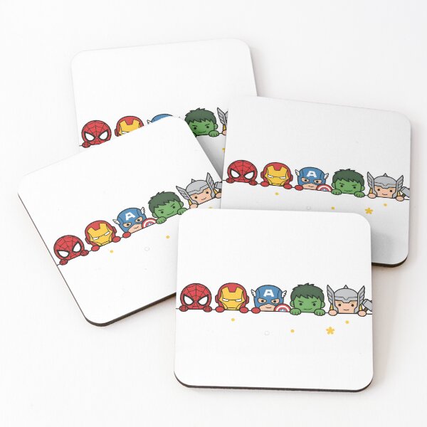 Item preview, Cute Chibi Superhero Team Peeking Graphic designed and sold by MAXIZPRINT.