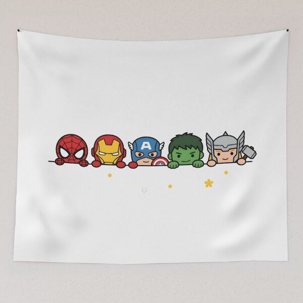 Item preview, Cute Chibi Superhero Team Peeking Graphic designed and sold by MAXIZPRINT.