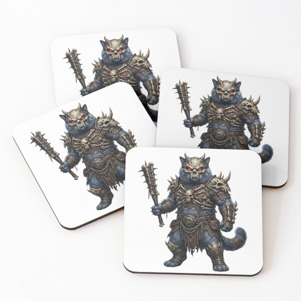Item preview, Skeleton Cat Warrior – Dark Fantasy Skull Cat designed and sold by TOOBIC.