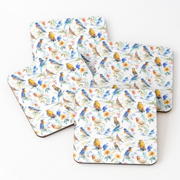 Item preview, Vibrant Blue & Orange Watercolor Birds designed and sold by wissal.studio.