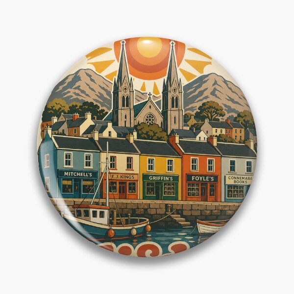 Item preview, Clifden Ireland Travel Souvenir - Retro Illustration designed and sold by VisualArtsOasis.