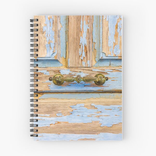 Item preview, Close-Up of a Distressed Vintage Wooden Door with Textured Paint and Handle designed and sold by Nmallia.