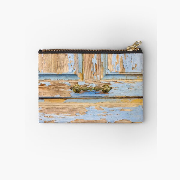 Item preview, Close-Up of a Distressed Vintage Wooden Door with Textured Paint and Handle designed and sold by Nmallia.