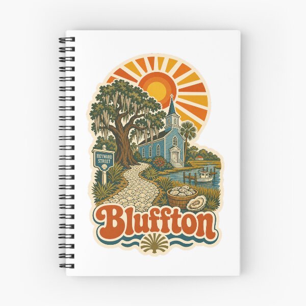 Item preview, Bluffton USA Travel Souvenir - Retro Illustration designed and sold by VisualArtsOasis.