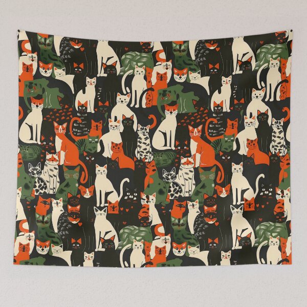 Item preview, Colorful Cats Pattern designed and sold by xiao xuans.