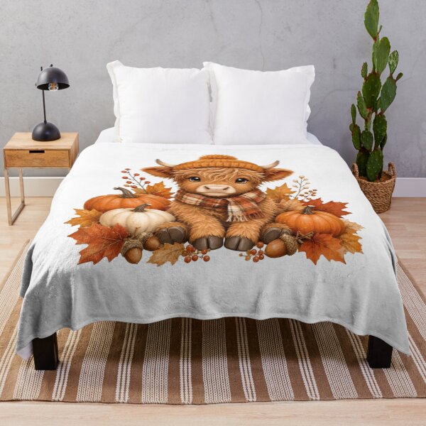 Item preview, Cute Highland Cow Fall Shirt, Autumn Pumpkin Graphic Tee, Cozy Farm Animal Thanksgiving Gift, Rustic Cow Lover designed and sold by KiblyTees.