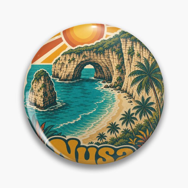 Item preview, Nusa Penida Indonesia Travel Souvenir - Retro Illustration designed and sold by VisualArtsOasis.