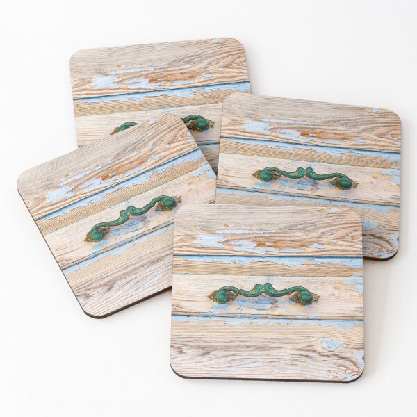 Item preview, Close-Up of Rustic Antique Door with Blue Paint and Vintage Handle designed and sold by Nmallia.