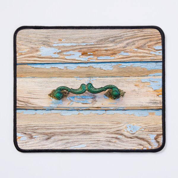 Item preview, Close-Up of Rustic Antique Door with Blue Paint and Vintage Handle designed and sold by Nmallia.