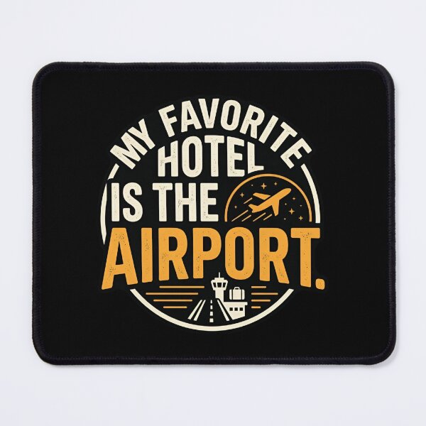 Item preview, My Favorite Hotel Is The Airport Frequent Flyer Humor designed and sold by DuckOddity.