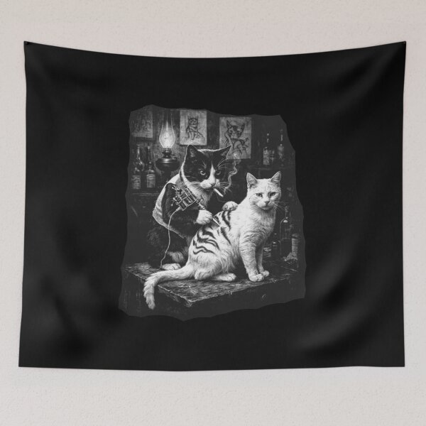Item preview, Funny Tattoo Artist Cat – Vintage Tattoo Parlor Cat Meme  designed and sold by roartusa.