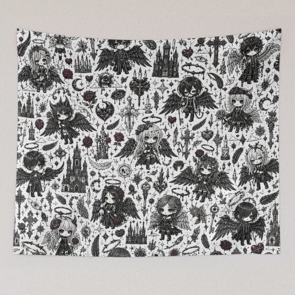 Item preview, Dark Angel Gothic Doodle Pattern designed and sold by i-corp.