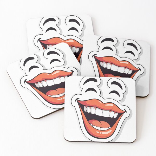 Item preview, Happy Smiling Mouth with Big Teeth and Red Lips designed and sold by OksArtStudio.