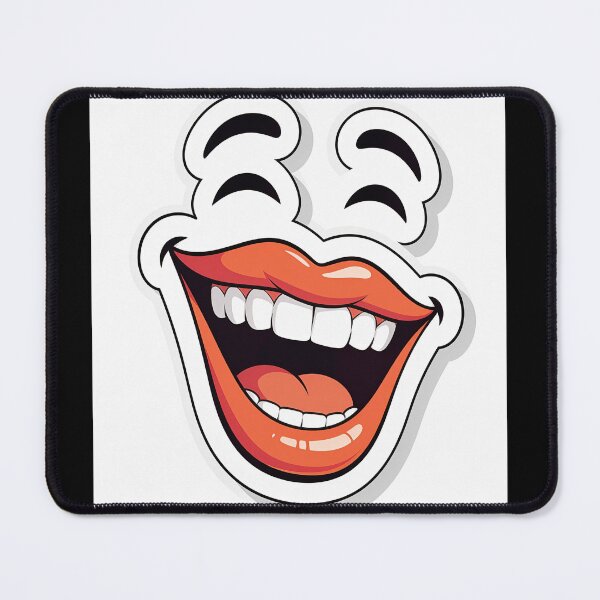 Item preview, Happy Smiling Mouth with Big Teeth and Red Lips designed and sold by OksArtStudio.