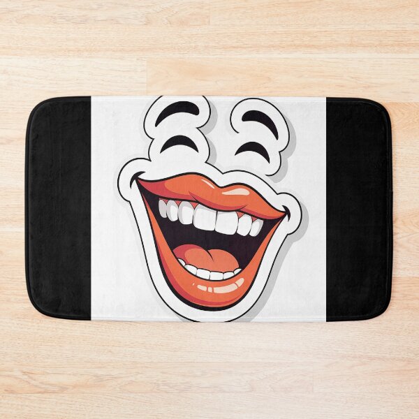 Item preview, Happy Smiling Mouth with Big Teeth and Red Lips designed and sold by OksArtStudio.