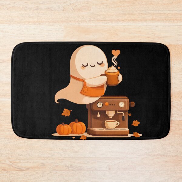 Item preview, Cute Ghost Barista Heart Love Pumpkin Spice Latte Halloween Coffee designed and sold by ScorPion-theory.