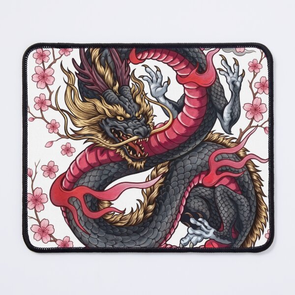 Item preview, Traditional Japanese Dragon Irezumi Art: Mt. Fuji and Sakura designed and sold by Shopeon Designs.