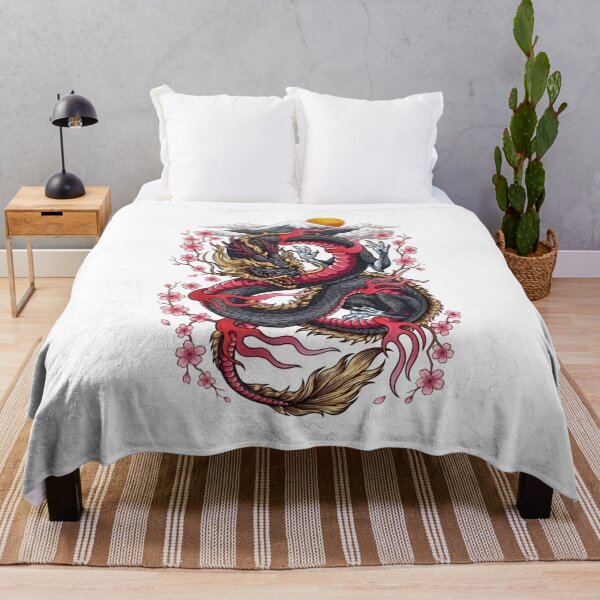 Item preview, Traditional Japanese Dragon Irezumi Art: Mt. Fuji and Sakura designed and sold by Shopeon Designs.