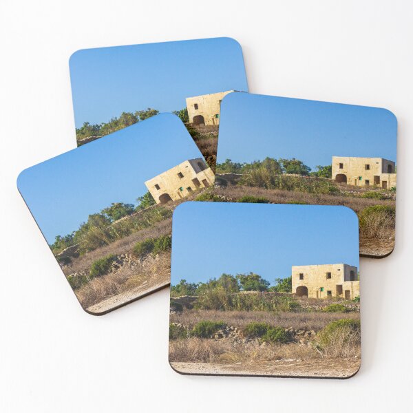 Item preview, Rural Stone House Surrounded by Dry Vegetation and Blue Sky designed and sold by Nmallia.