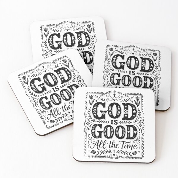 Item preview, God Is Good All The Time | Folk Art Floral Christian Monochromatic Design designed and sold by BumbleBloom7.