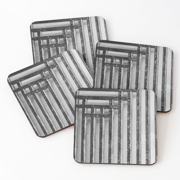 Item preview, Rustic Metal Bars Featuring Geometric Patterns Against a Textured Wall designed and sold by Nmallia.