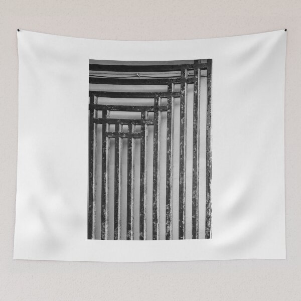 Item preview, Rustic Metal Bars Featuring Geometric Patterns Against a Textured Wall designed and sold by Nmallia.