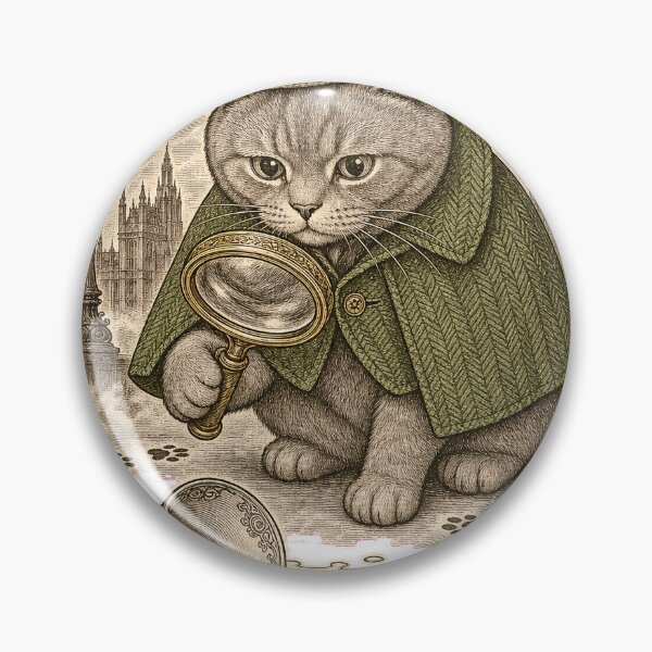 Item preview, Elementary My Dear Catson - Vintage Detective Cat Lithograph Tee designed and sold by KIDEnia.