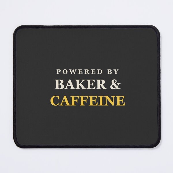 Item preview, Powered By Baker & Caffeine - Baker designed and sold by RetroThreadWorks.